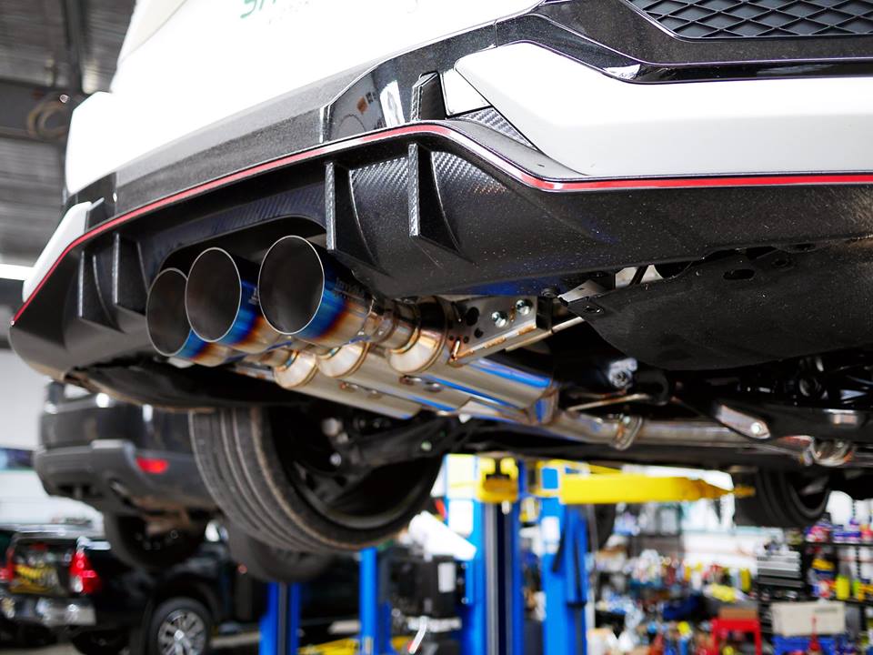 Invidia 17-21 Honda Civic Type-R FK8 R400 Gemini Titanium tips Cat